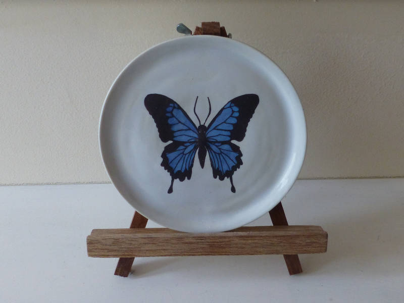 Plate with Blue Butterfly